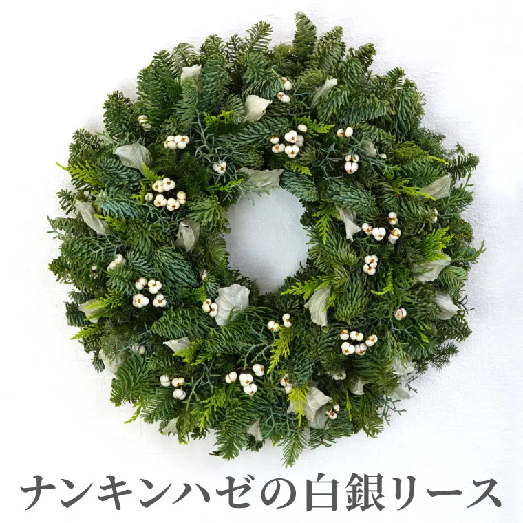 ナンキンハゼの白銀クリスマスリース・生 30cm』 | 横浜花まりか 