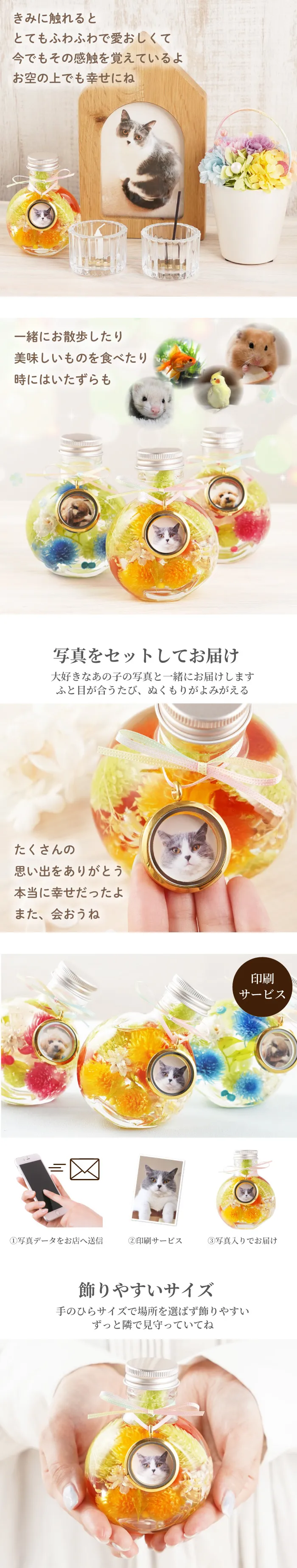 ペットちゃんのふわふわメモリーハーバリウム』 お供え | 横浜花まりか