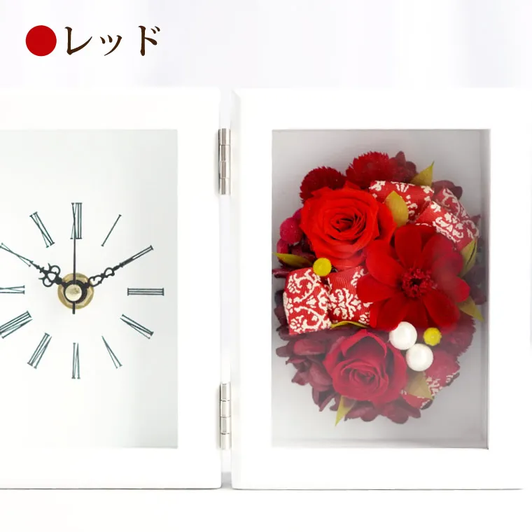 プリザーブドフラワー花時計 プリザーブド薔薇24個 汚れあり
