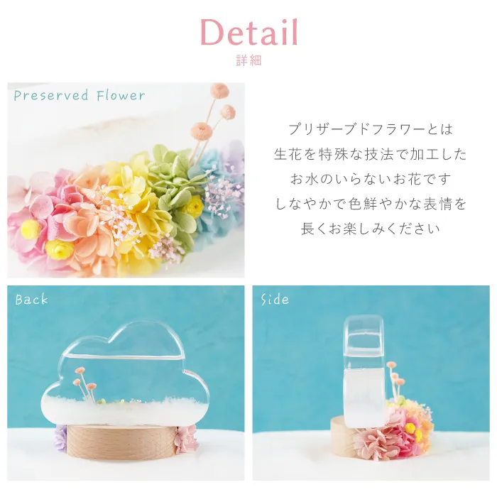 ペットちゃんの虹の橋ストームグラス -雲-』 お供え プリザーブド