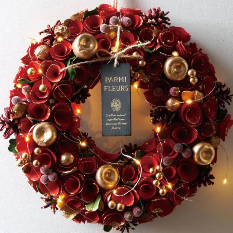 光るセレクトリース L 34cm LED付き』 ドライフラワー｜横浜花まりか