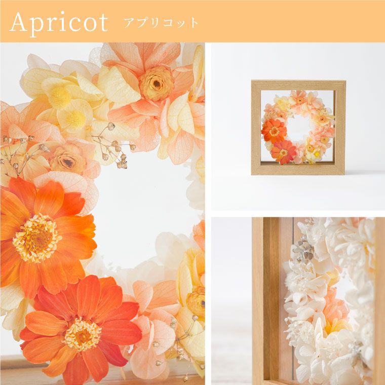 ジニアとイモーテルのリース プリザーブドフラワー