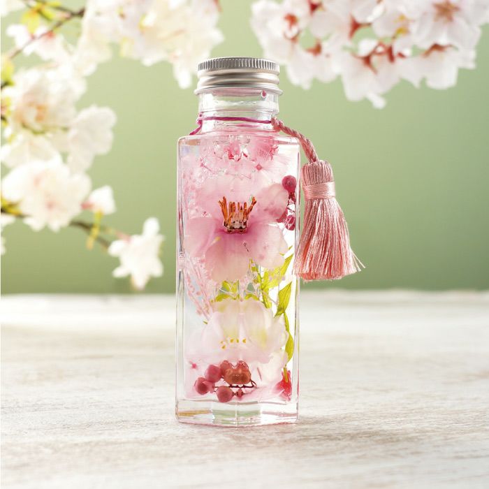 ꫛꫀꪝ✧‧˚ハーバリウム258 好 ❁Sweet Pinkの桜＆ローズボトル