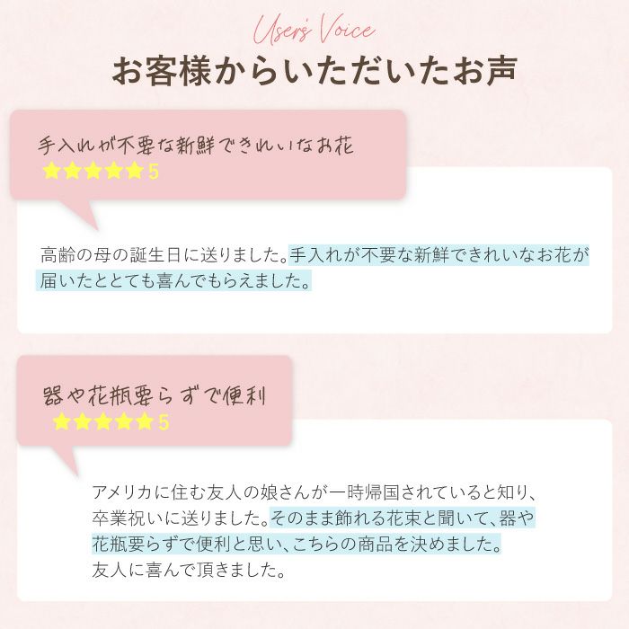 そのまま飾れる花束 生花