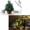 光るLED電飾付き クリスマステーブルツリー･生 40cm