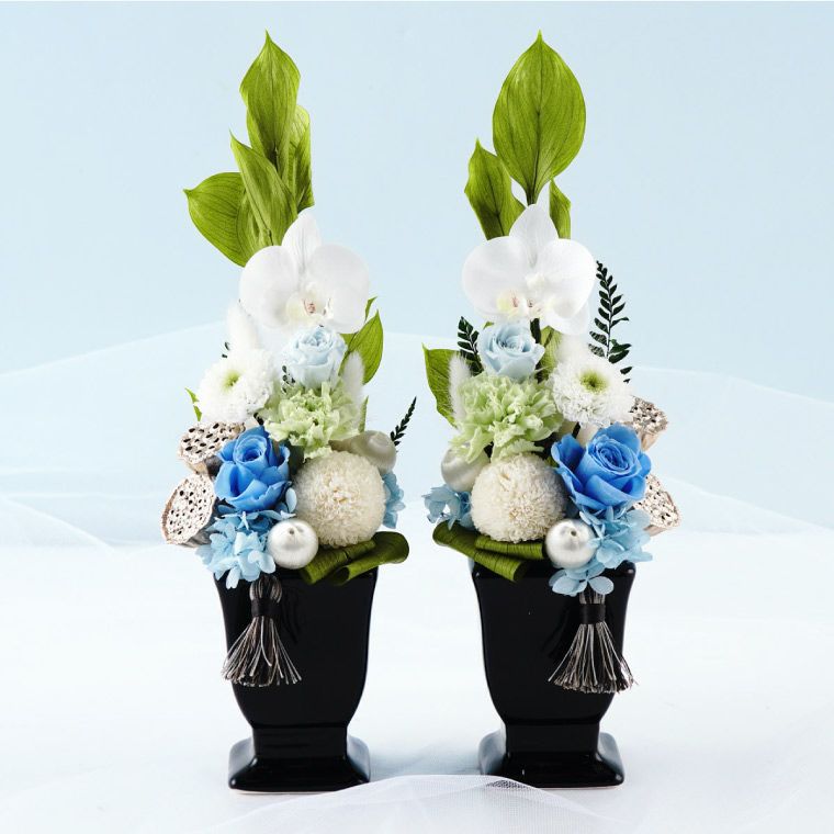 お供え花・ゆうか 対 (2個)  プリザーブドフラワー