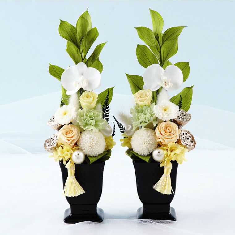 お供え花・ゆうか 対 (2個)  プリザーブドフラワー