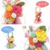 色とりどり正月お飾りしめ縄 アーティフィシャルフラワー