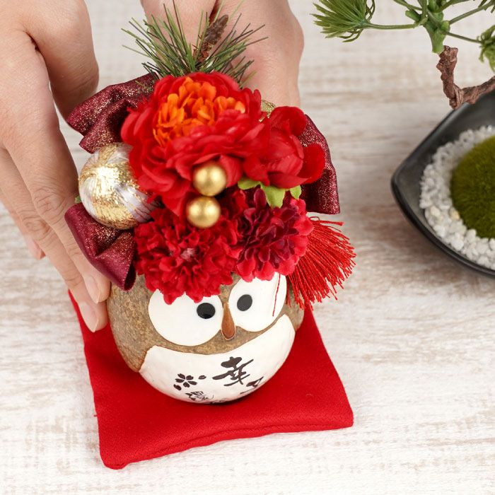 名入れ　ぽってりふくろうプリザ