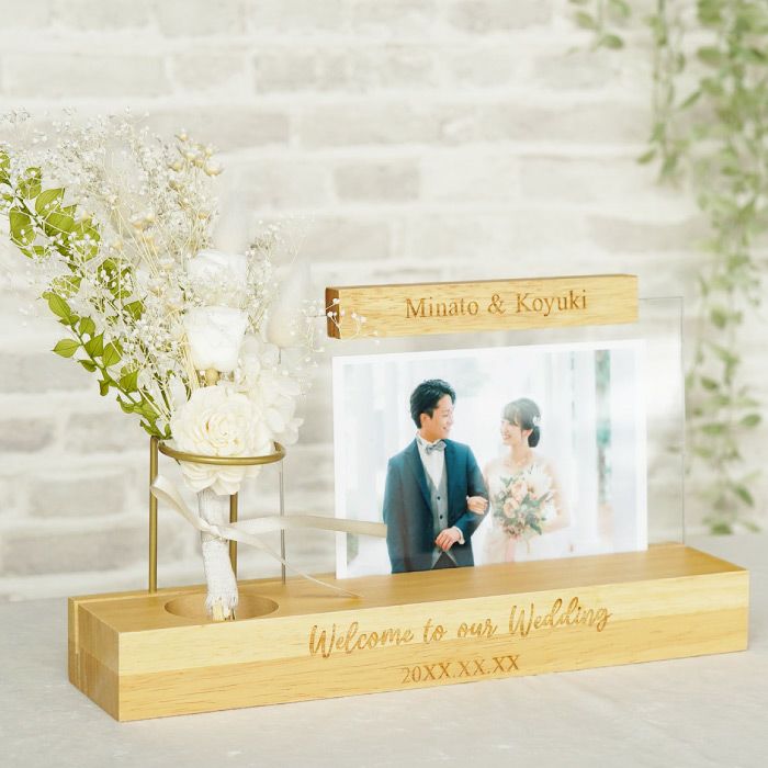 名入れ プリザブーケフォトボード プリザーブドフラワー