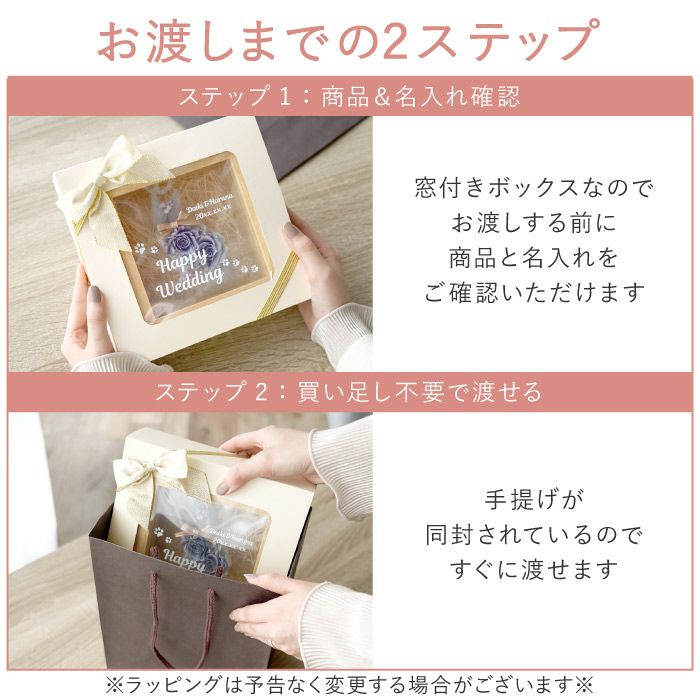 名入れ フレーム入り猫フラワー プリザーブドフラワー